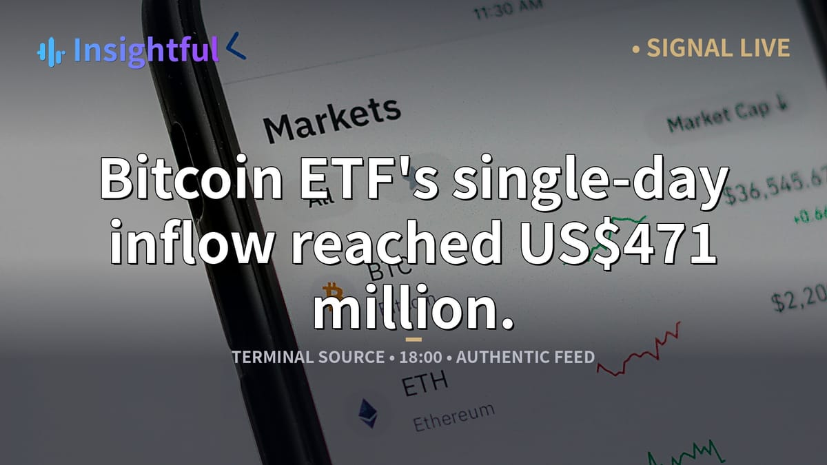 比特币 ETF 单日流入量达 4.71 亿美元，创美伊冲突以来最大单日流入量